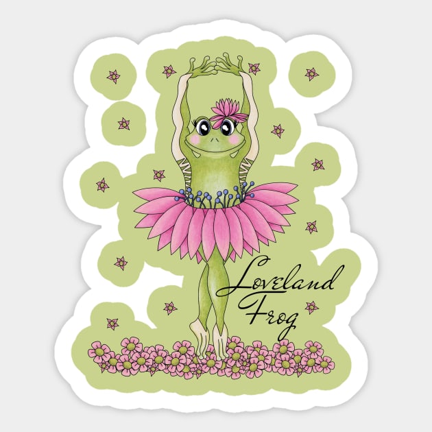 Loveland Frog - cute Cryptid ballerina Sticker by TJWArtisticCreations